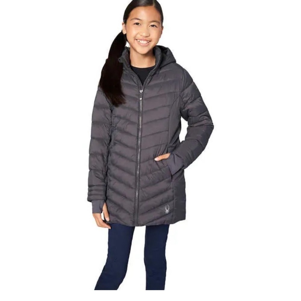 Girls Spyder Gray Puffer Jacket